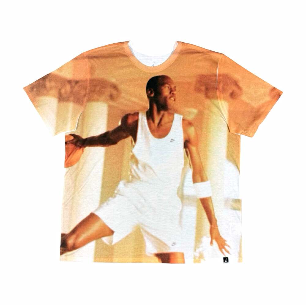 Jordan NBA Basketball Graphic All-Over Print Shirt White/Tan Size XXL
